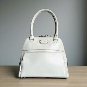 Kate Spade Wellesley Maeda Ivory White Leather Structured Shoulder Bag Satchel